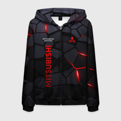 Мужская толстовка 3D на молнии Mitsubishi - плиты с эффектом свечения