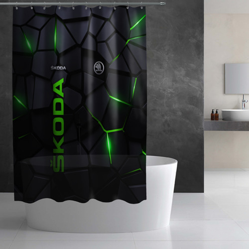 Штора 3D для ванной Skoda - плиты с эффектом свечения - фото 3