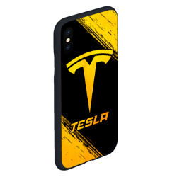 Чехол для iPhone XS Max матовый Tesla - gold gradient - фото 2