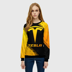 Женский свитшот 3D Tesla - gold gradient - фото 2