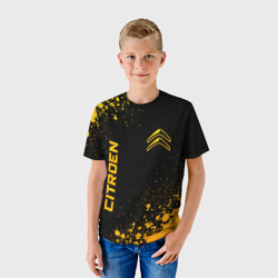 Детская футболка 3D Citroen - gold gradient вертикально - фото 2
