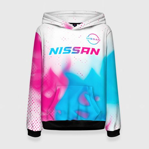 Женская толстовка 3D Nissan neon gradient style посередине, цвет 3D печать