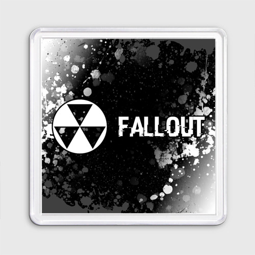 Магнит 55*55 Fallout glitch на темном фоне по-горизонтали