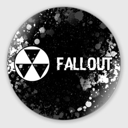 Круглый коврик для мышки Fallout glitch на темном фоне по-горизонтали