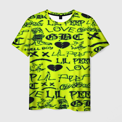 Мужская футболка 3D Lil peep кислотный стиль, цвет 3D печать