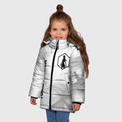 Зимняя куртка для девочек 3D Tomb Raider glitch на светлом фоне вертикально - фото 2