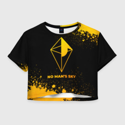 Женская футболка Crop-top 3D No Man's Sky - gold gradient