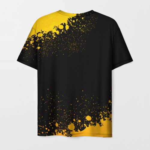 Мужская футболка 3D с принтом No Man's Sky - gold gradient, вид сзади #1