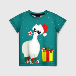 Детская футболка 3D Лама - альпака с подарком