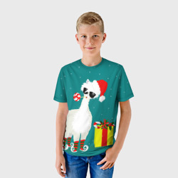Детская футболка 3D Лама - альпака с подарком - фото 2