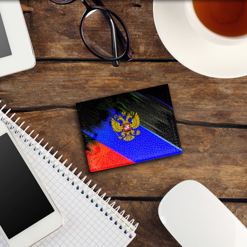 Обложка для студенческого билета Герб РФ патриотический стиль, цвет черный - фото 3