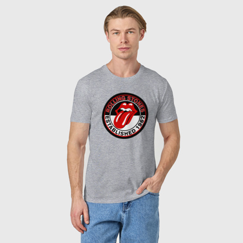 Мужская футболка хлопок Rolling Stones established 1962, цвет меланж - фото 3