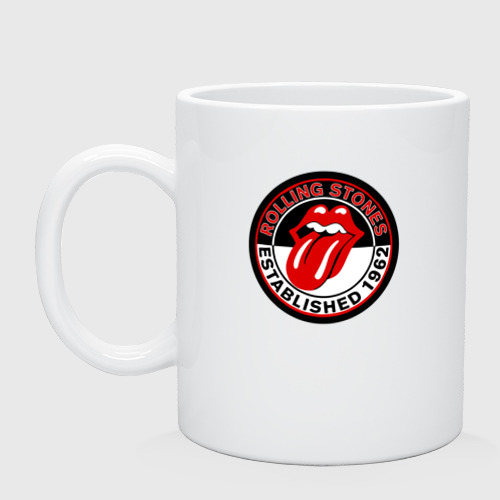 Кружка керамическая с принтом Rolling Stones established 1962, вид спереди #2