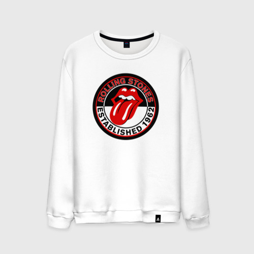 Мужской свитшот хлопок Rolling Stones established 1962, цвет белый