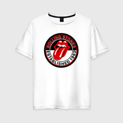 Женская футболка хлопок Oversize Rolling Stones established 1962