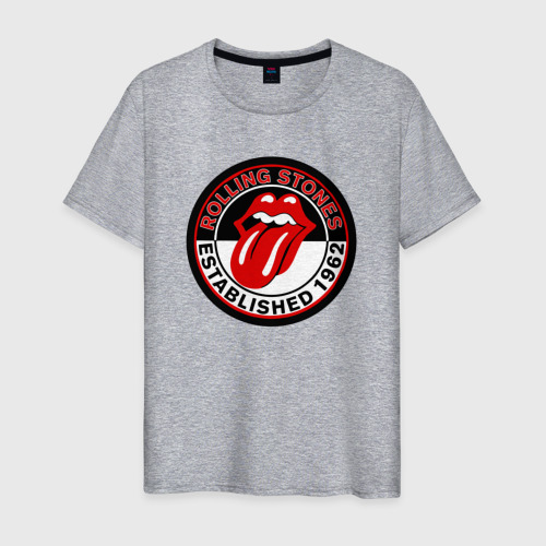 Мужская футболка хлопок Rolling Stones established 1962, цвет меланж