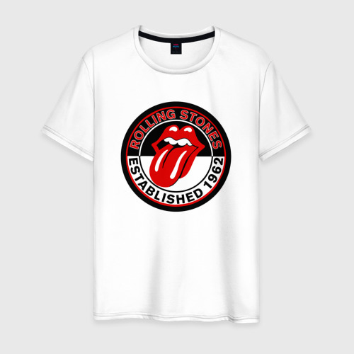 Мужская футболка из хлопка с принтом Rolling Stones established 1962, вид спереди №1