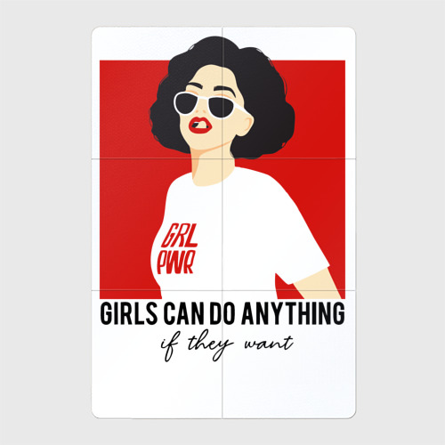 Магнитный плакат 2Х3 Girls can do anything if they want