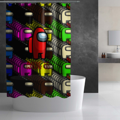 Штора 3D для ванной Among us games - фото 2
