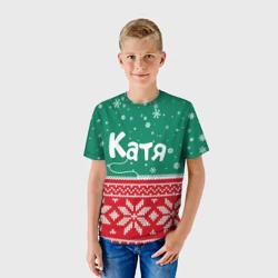 Детская футболка 3D Катя новогодняя - фото 2