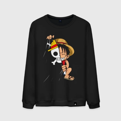 Мужской свитшот хлопок One Piece Луффи флаг