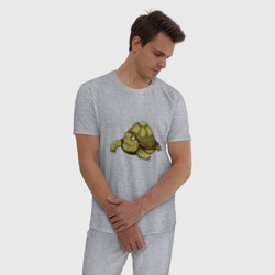 Мужская пижама хлопок Зеленая черепаха - фото 2