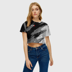 Женская футболка Crop-top 3D N7 - mass effect  monochrome - фото 2