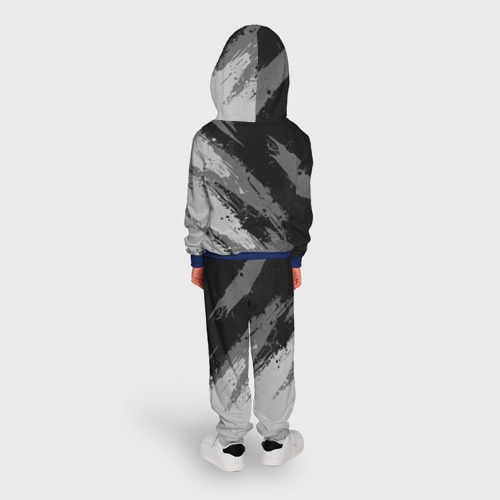 Детский костюм с толстовкой 3D N7 - mass effect  monochrome, цвет синий - фото 4
