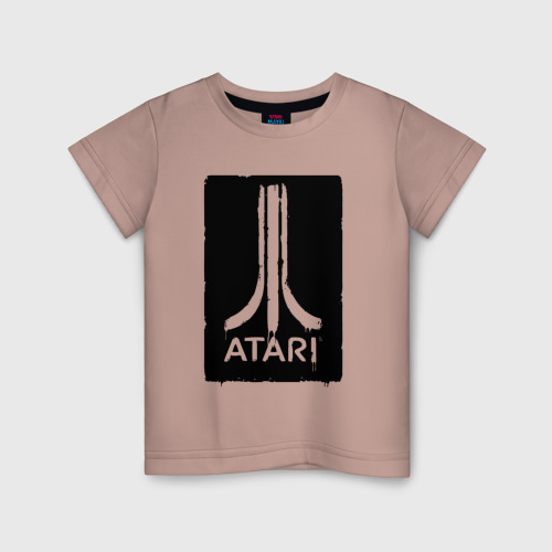 Детская футболка хлопок с принтом Atali black logo, вид спереди #2