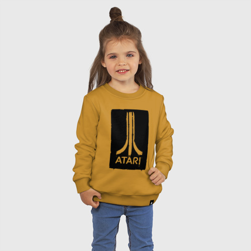 Детский свитшот хлопок с принтом Atali black logo, фото на моделе #1