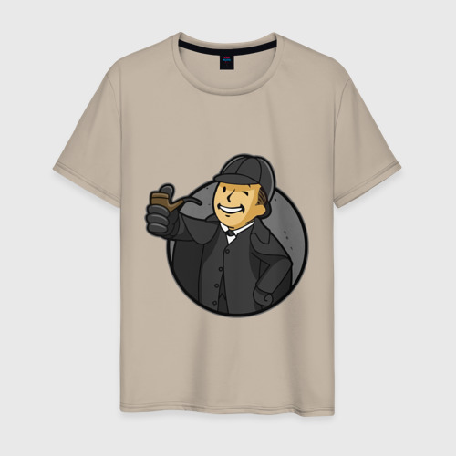 Мужская футболка хлопок Vault detective , цвет миндальный