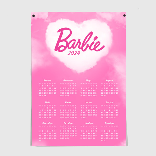 Постер Календарь на 2024 год: Barbie