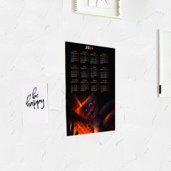 Постер с принтом Календарь на 2024 год: PoppyPlaytime для любого человека, вид спереди №3. Цвет основы: белый