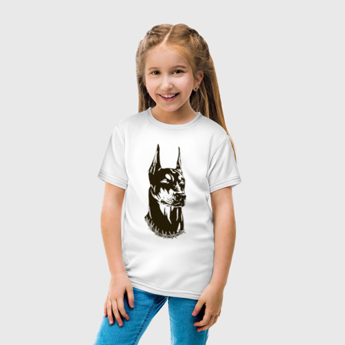 Детская футболка хлопок Агрессивный доберман , цвет белый - фото 5