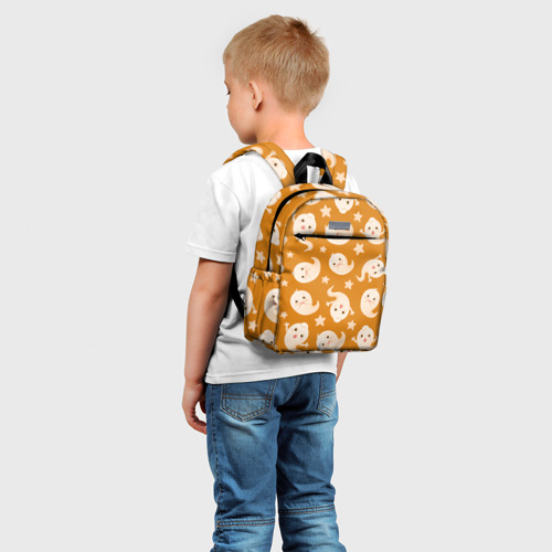 Детский рюкзак 3D с принтом Милые привидения и звездочки, фото на моделе #1