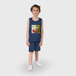 Детская пижама с шортами хлопок Матрешка двуликая картина - фото 2
