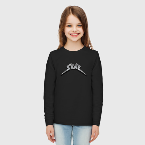 Детский лонгслив хлопок Стас в стиле рок-группы Металлика, цвет черный - фото 5