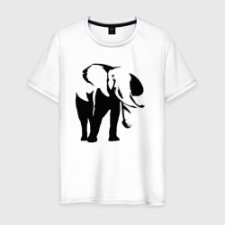 Мужская футболка хлопок Слон трафарет