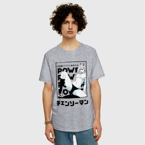 Мужская футболка хлопок Oversize с принтом Человек-бензопила Пауэр Chaisaw, фото на моделе #1