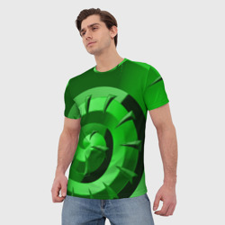 Мужская футболка 3D Зеленая раковина - фото 2
