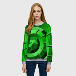 Женский свитшот 3D Зеленая раковина - фото 2