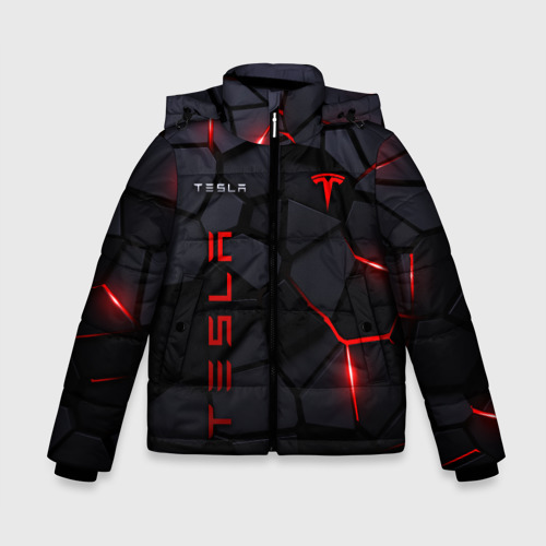 Зимняя куртка для мальчиков 3D Tesla - плиты с эффектом свечения, цвет черный
