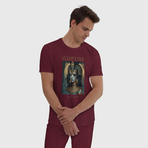 Мужская пижама хлопок с принтом Клеопатра царица Египта, фото на моделе #1