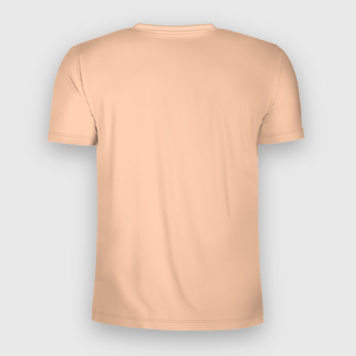 Мужская футболка 3D Slim с принтом Лама - альпака в очках, вид сзади #1