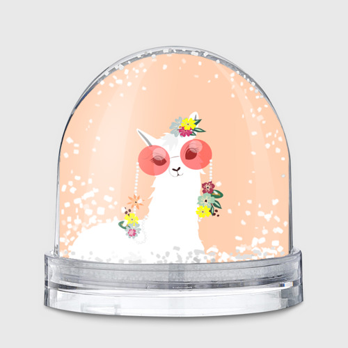 Игрушка Снежный шар Лама - альпака в очках