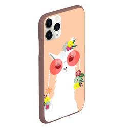 Чехол для iPhone 11 Pro матовый Лама - альпака в очках - фото 2