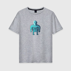 Женская футболка хлопок Oversize Инопланетянин пиксельный