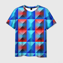 Мужская футболка 3D Рельефная прямоугольная геометрия