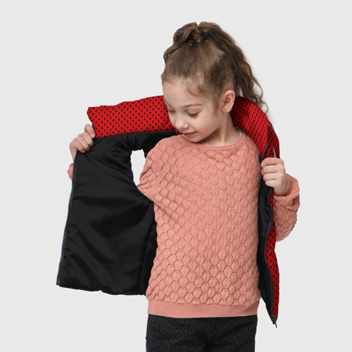 Детский жилет утепленный 3D Красно-чёрный маленькие сердчеки, цвет черный - фото 5