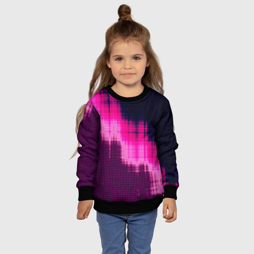 Детский свитшот 3D с принтом Текстура мелкая плитка сине-розовый, фото #4